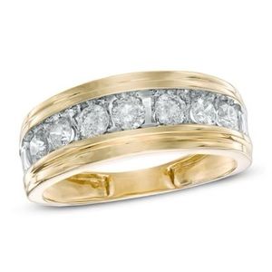 Men’s 1 CT. T.W. Diamond Ring Comfort Fit Band in 10K Gold